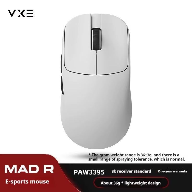 The New Vxe Mad R/R Major Gaming E-Sports Mouse Paw3395/3950 Dual-Mode Nonporous Lightweight Ergonomic Standard 8K